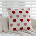 thumbnail image 4 of Valentines Day Throw Pillow Covers 18x18 1PCS Heart Love Couples Decorations Embroidery Cushion Covers Home Decor for Couch Lover Girlfriend Sofa Bedroom, White Red Pink, 4 of 4