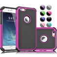thumbnail image 1 of iPhone 6S Case,iPhone 6 Case, [Red/Black] Rugged Rubber Double Layer Plastic Scratch Resistant Hard Case Cover For iPhone 6S / 6 4.7 Inch, 1 of 4