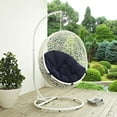 thumbnail image 4 of Modway Hide Outdoor Patio Swing Chair With Stand in White Navy, 4 of 9