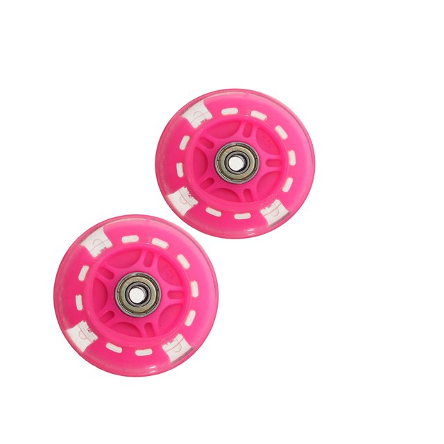 Lefu 2 Pcs Roues de Trottinette 80mm LED Flash Roues de Remplacement Patins à Roulettes