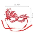 thumbnail image 2 of Unique Bargains Halloween Christmas 1 Pc Lace Phoenix-Design Half Face Party Mask for Masquerade Party Red Lace, 2 of 5