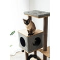 thumbnail image 3 of Catry Elevate Modern Wooden Cat Tree with Condo & Groomer, 3 of 6