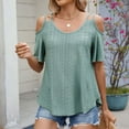 thumbnail image 5 of Women's Casual Round Neck Short Sleeve Blouse Soft Polyester Spandex Stretch Comfortable T-Shirt Top for Daily Wear Work School Party, 5 of 8