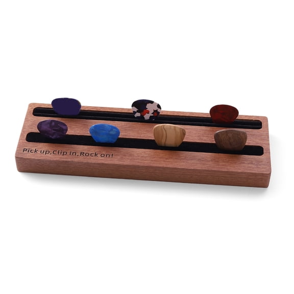 CEORPER Wood Guitar Pick Display Holder Clip Nonslip Guitar Pick Stand Storage Container