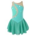 thumbnail image 4 of Xnihocha Kids Girls Sleeveless Rhinestone Shiny Ballet Dress Figure Skating Dress Lyrical Dancewear Green 12, 4 of 7