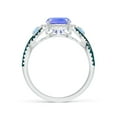 thumbnail image 2 of ANGARA Natural 2.45 ct Tanzanite & Aquamarine Crossover Ring with Diamond in 14K White Gold for Women (Size-9x7mm) | December Birthstone, Anniversary, Jewelry Gift for Women | Natural Tanzanite Ring, 2 of 8
