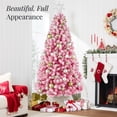 thumbnail image 4 of Best Choice Products Artificial Flocked Christmas Tree, 6ft Premium Unlit Colorful Pine Holiday Decor w/Stand - Pink, 4 of 9