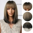 thumbnail image 2 of Bob Wigs for Women Synthetic Hair Wigs Short Bob Wigs With Bangs Straight Wigs Hair Replacement Natural Hair Looking for Girl Daily Use A6, 2 of 6