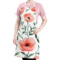 thumbnail image 5 of Pioneer Flower Floral Print Pattern Apron-Garden Aprons for Women with Pockets-Cotton Linen Waterproof Kitchen Cooking Gardening Aprons Adjustable for Kitchen,Cooking,BBQ and Salon 33x27 Inch, 5 of 7