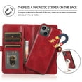 thumbnail image 5 of JTCASES for iPhone 14 Wallet Case, Detachable Back Magnetic Closure 2-in-1 Shockproof Purse Cover with Card Slots, Faux PU Leather Flip Stand Wristlet Strap Shockproof Cover for iPhone 14, Red, 5 of 8