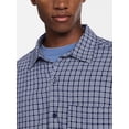 thumbnail image 4 of No Boundaries Plaid Shirt with Short Sleeves, Men's XS-5XB, 4 of 5
