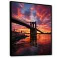 thumbnail image 2 of Designart "New York at Night A Colorful Photo II" Cityscapes Floater Framed Wall Art Living Room, 2 of 7