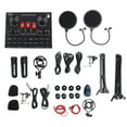 thumbnail image 3 of Condenser Microphone Kit, Live Sound Card Set BP1048B2 Chip Colorful LED Lighting Noise Reduction with Rotating Stand Earphones for Studio, 3 of 7