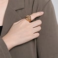 thumbnail image 2 of PAURO Tree of Life Rings for Women Silver Gold Plated Stainless Steel Circle Size 5 Personalized Statement Cubic Zirconia Dainty Elegant Signet Promise Charm Jewelry Gold Size 9, 2 of 6