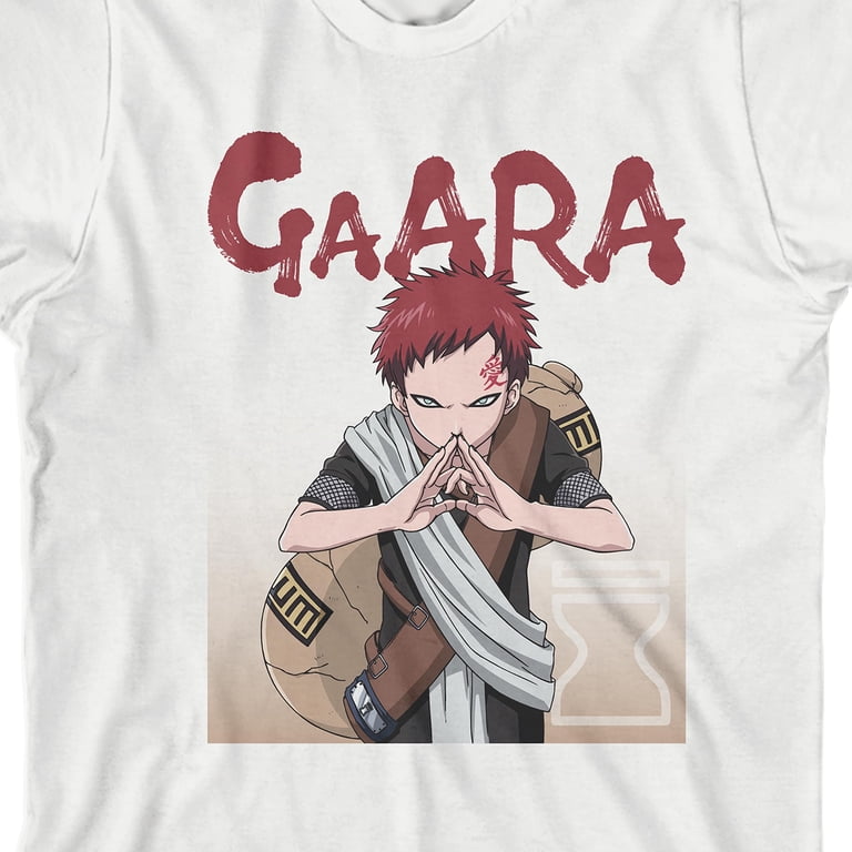 Naruto Classic Gaara Youth White Tee With Short Sleeves And Crew