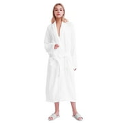 Bathrobe for Women and Men,100% Terry Cotton Soft Spa Robe, White