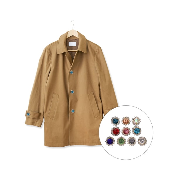 HOMEMAXS Creative Sunflower Shaped Glass Alloy Sewing Buttons for Decoration Assorted Color 0.5 Inch