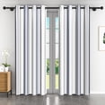 thumbnail image 6 of Lfeey Blackout Curtains 84 inches long, Striped Printed Curtains for Bedroom, Insulated Lined, 52x84 inches, Gray and White, 2 Panels, 6 of 6