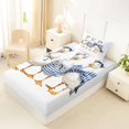 thumbnail image 4 of spefrowx Watercolor Sailor Seagull Twin Sheets for Kids, Blue Stripe Bow Coastal Bird Bedding, 3 Pieces, 1 Flat Sheet, 1 Fitted Sheet and 1 Pillowcase, 4 of 5