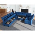 thumbnail image 2 of LLappuil 128" Modular Sectional Sofa, 8 Seat Modular Sectional Sofa with Storage, 25.6“ Seat Deep Sofa Blue, 2 of 7