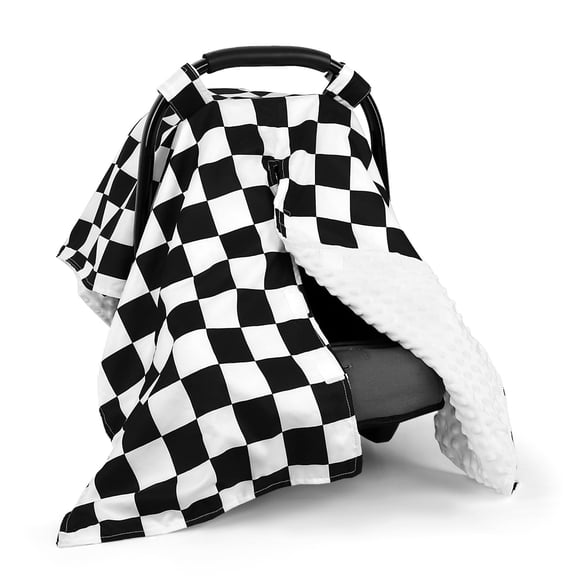 Baby Car Seat Cover, Minky Warm Winter Car Seat Covers for Babies, Peekaboo Opening Infant Car Seat Cover, Nursing Cover Carseat Canopy