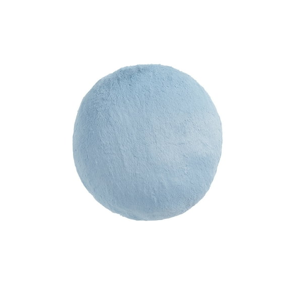 Mainstays Decorative Fur Round Pillow, 16" Round Round, Blue Cameo