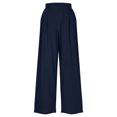 thumbnail image 4 of Lenpel Wide Leg Pants for Woman Elastic High Waisted Baggy Cotton Linen Pants Palazzo Casual Trousers with Pockets, 4 of 7