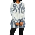thumbnail image 2 of Pull-over Teinture sur Nœuds Surdimensionné pour Femmes Manches Longues Chandail en Molleton Ample, 2 of 7