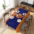 thumbnail image 3 of Orange Navy Blue Seahorse Table Cloth Waterproof Tablecloths, Summer Beach Coastal Modern Tablecloth Dining Table Cover for Kitchen Party Tabletop Outdoor, Rectangle Tablecloth 54x108 Inch, 3 of 9