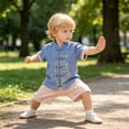 thumbnail image 6 of Kogui Baby Boy Outfits Newborn Sets Toddler Baby Boy Summer Clothes Embroidery Short Sleeve T Shirt Plaid Shorts Sets Cute Boys Summer Outfits 2T 3T (Blue,2-3 Years), 6 of 6
