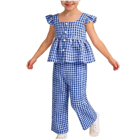 Girls Solid Color Cotton Linen Like Sleeveless Ruffle Vest & Elastic Waist Shorts Set for 5-16Y, Kids Summer Casual Two Piece Outfit White 15-16 Years