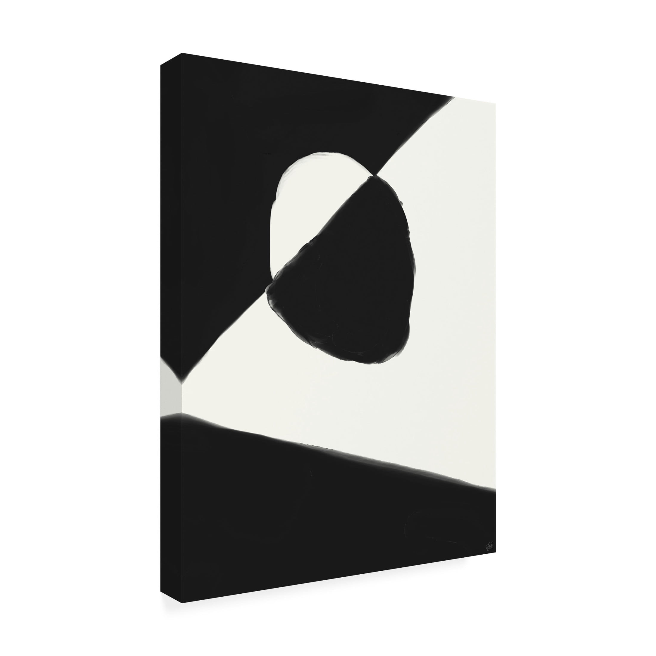 Canvas Wall Art - Line and Brush 'Shapes Exploration In Black 1' Wall Art for Living Room, Bedroom, or Office Décor by Trademark Fine Art - 35 x 47 Inches