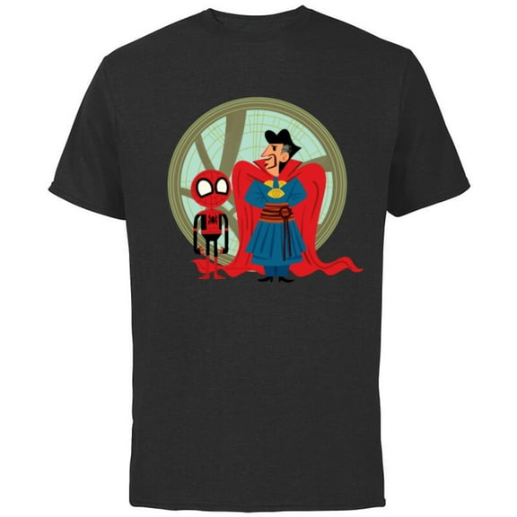Marvel Spider-Man: No Way Home Spidey Doctor Strange Cartoon - Short Sleeve Cotton T-Shirt for Adults - Customized-Black