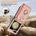 thumbnail image 6 of Phone Case for Samsung Galaxy Z Flip 5 5G 2023 Wallet Cell Cover with Crossbody Strap Ring Stand RFID Credit Card Holder Leather Accessories ZFlip5 Z5 G Flip5 5Z Women Men Girls Rose Gold, 6 of 14
