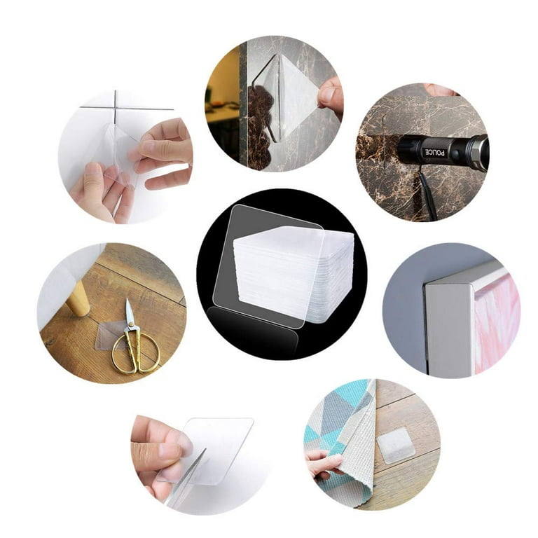 Double Sided Tape Heavy Duty Mounting Adhesive Tape 10PACK Clear Double  Sided Tape for Walls Two Sided Tape Remover Waterproof Strong Squares 2.36  Inches Sticky for Wall Door Windows Crafts 