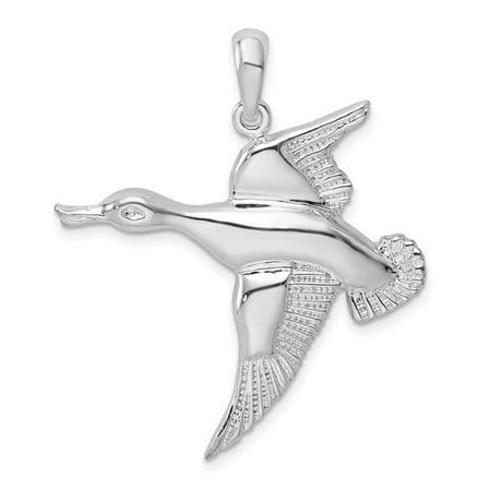 Sterling Silver Polished Flying Duck Pendant
