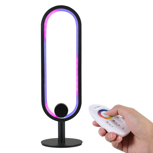 A C100-240V RGB Table Lamp Desk Light with Controller/ Diverse Lighting Effects/ Brightness Adjustable Dimmable/ Speed Adjustable for Living Room/ Bedroom/ Party/ Home Daily Use