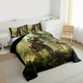 thumbnail image 3 of Manfei Tyrannosaurus Rex Queen Comforter Set for Kids Boys, Wild Animal Bedding Sets, Ancient Jungle Bedding Comforter Set, Microfiber Bedroom Decor Reversible 3pcs, 3 of 8