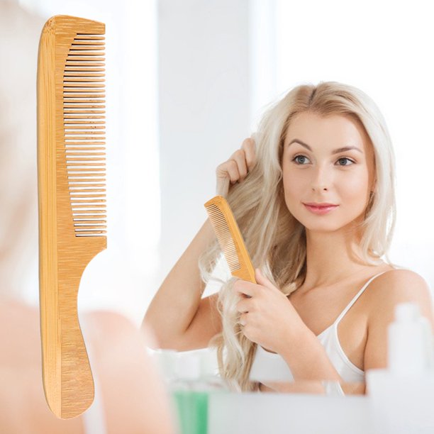 duhgbne fine tooth bamboos comb natural bamboos detangler for wet or
