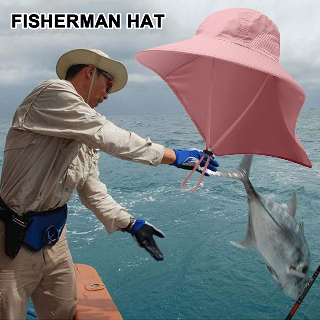 Sombrero Anti-UV Transpirable Pesca Senderismo Montañismo para Exteriores (Rosa)