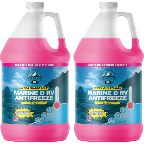 RV Antifreeze for Winterizing, Safe for Freshwater Systems, Suitable for Campers, Boats and Pools (1 Gallon, 2 Pack)
