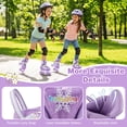 thumbnail image 6 of Gymax Kids Roller Skates 4 Sizes Adjustable Quad Skates w/Light-up Wheels for Ages 3-9 Purple, 6 of 9