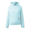 thumbnail image 3 of Cozy Womens Hoodies Casual Loose Fit Embroidered Star Hooded Sweatshirt with Pocket for Everyday Wear Womens Sweatshirt Blue S, 3 of 4