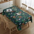 thumbnail image 2 of Green Christmas Dinosaur and Snowman Pattern Rectangle Tablecloth 60"x84",Waterproof Polyester Rectangle Table Cloth, Wipeable Spillproof Polyester Tablecloth for Dining, Camping, Indoor and Outdoor, 2 of 5