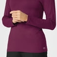 thumbnail image 4 of Wink Layers Women's Long Sleeve Silky Tee, Wine, M Regular, 4 of 5