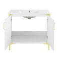 thumbnail image 5 of Voltaire 36" Single, Bathroom Vanity in White with Gold Hardware, 5 of 14