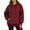 Wine, variant on XIAONU Hoodies For Women Solid Color Long Sleeve Drawstring Hoodie Baggy Oversized Pullover Hoodie With Pockets