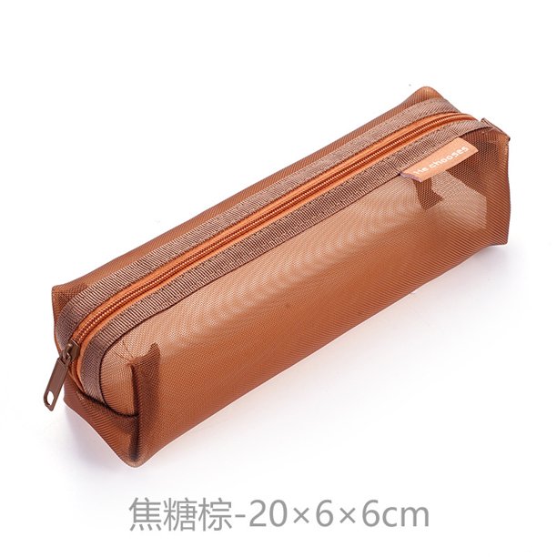 Bolsa de malla transparente tridimensional simple para bolígrafos, bolsa de papelería para exámenes de estudiantes, bolsa de almacenamiento portátil de gran capacidad