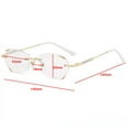 thumbnail image 2 of Womens Fashion Blue Light Blocking Rimless Reading Glasses 2.5, Metal Gold Readers +2.50, 2 of 5