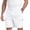 White, variant on QDG Men's Relaxed Fit Cargo Shorts with Drawstring Elastic Waist Multi-Pocket for Daily Hiking Work